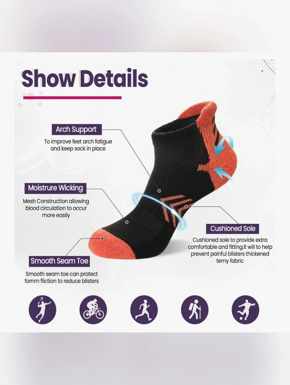 Merino Wool Blend Women's 2pk of Ankle Sport Socks